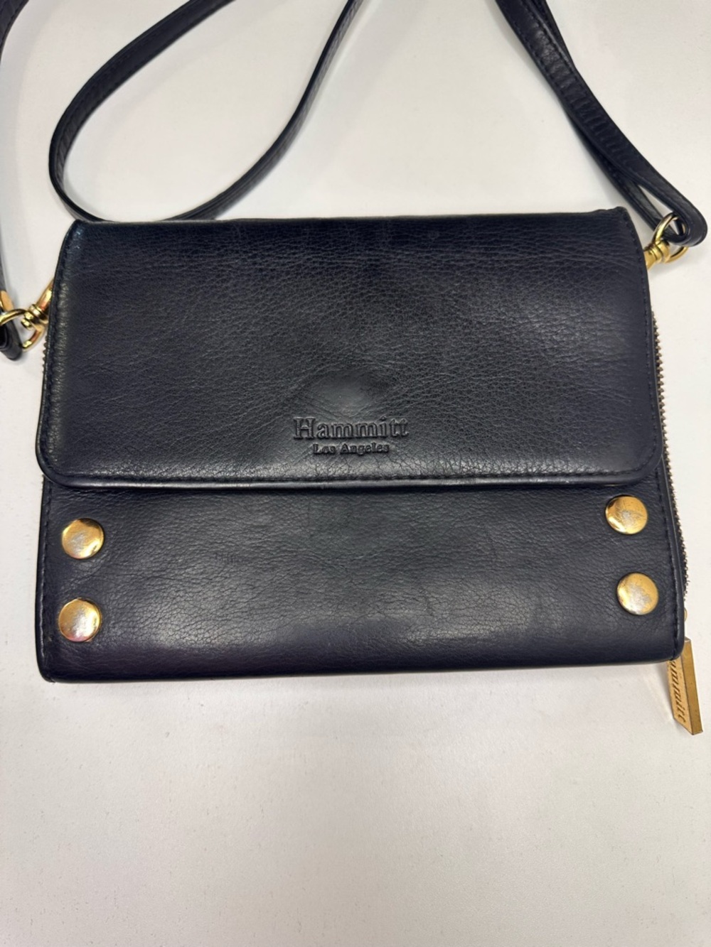 Hammitt Black Leather Crossbody Bag with Red Suede Interior Removable Strap - Picture 2 of 14